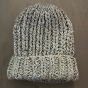 Chunky Knit Gray Beanie